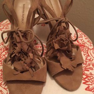 Banana Republic ankle-tie suede heel NWOT